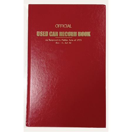 Used Car Record Book - Police Book, 8 3/4 X 13 1/2, 1 Book